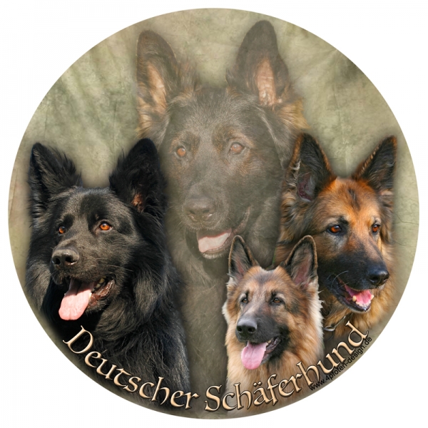 Aufkleber Deutscher Schäferhund 01 rund